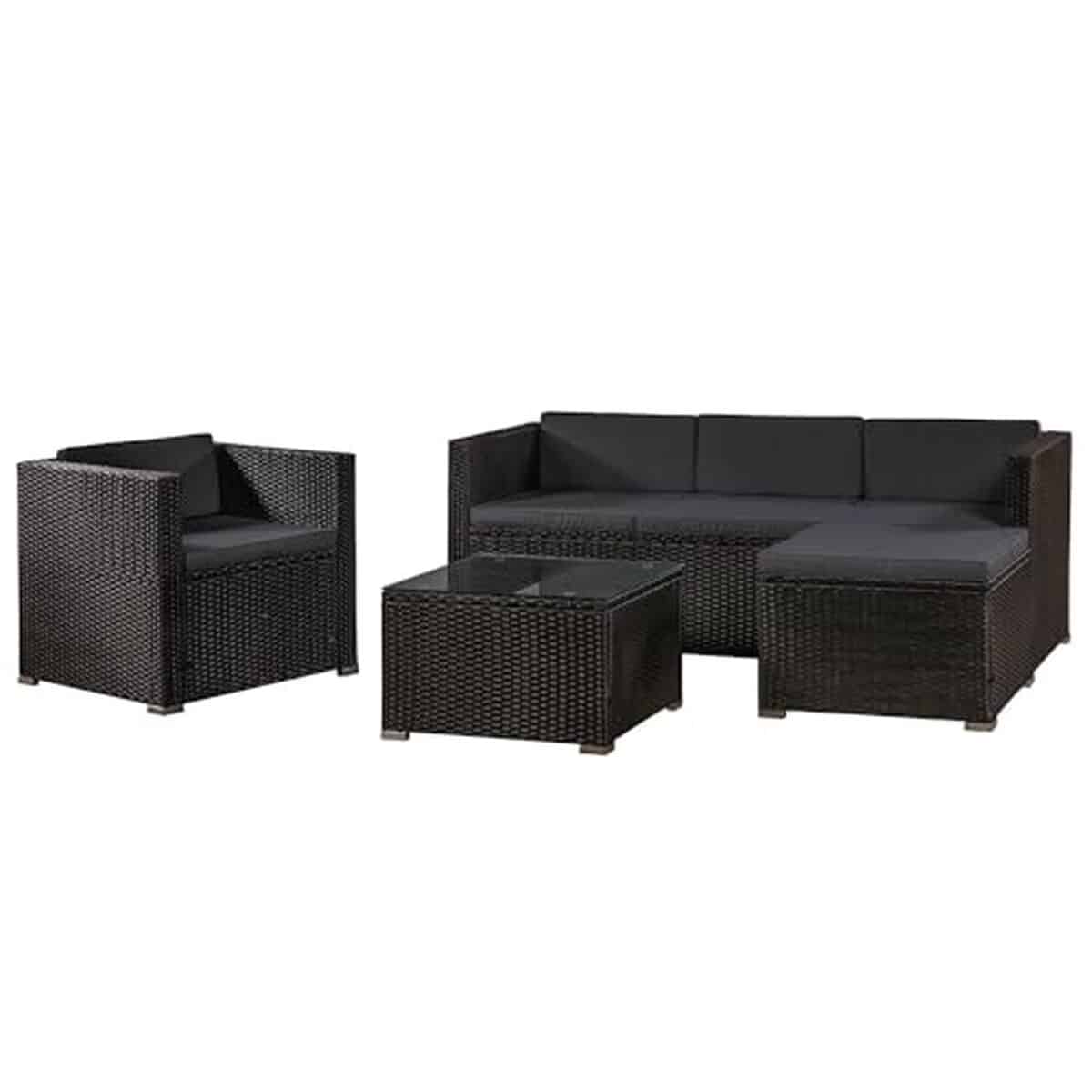 Test : salon de jardin Punta Cana en polyrotin par Juskys