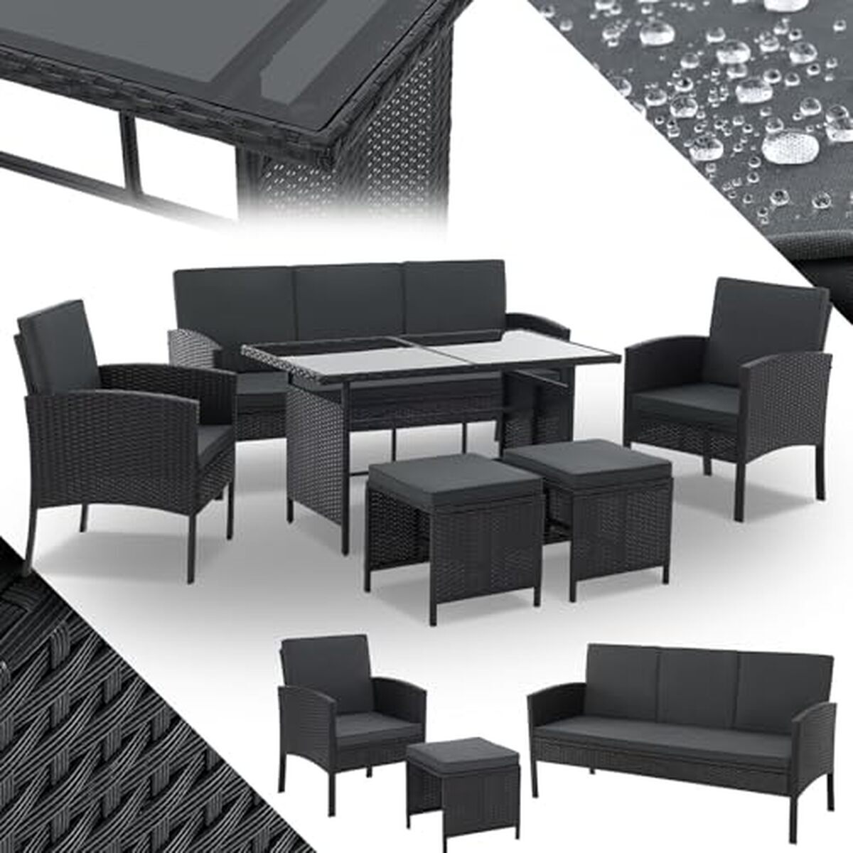 Test : salon de jardin Turin en rotin synthétique Juskys